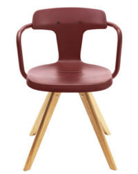 T14 silla / piernas de madera natural, ocre rojo Tolix Patrick Norguet 1