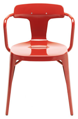 Armchair T14 / Inox - For the outside Red Tolix Patrick Norguet 1