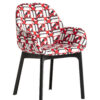 Padded armchair Clap La Double J Black | Geometric red Kartell Patricia Urquiola 1