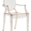 Louis Ghost stackable armchair Transparent orange Kartell Philippe Starck 1