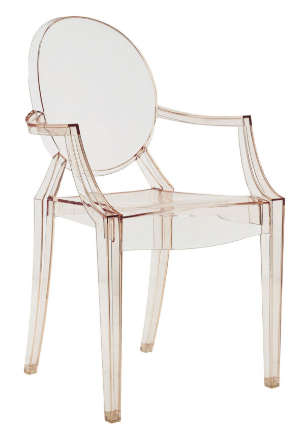Louis Ghost stackable armchair Transparent orange Kartell Philippe Starck 1
