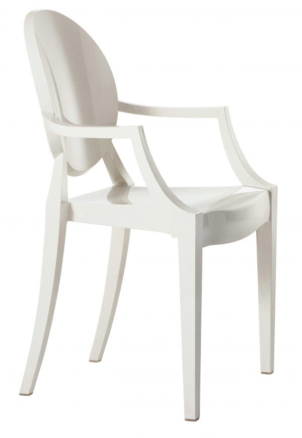 Louis Ghost stackable armchair Matt white Kartell Philippe Starck 1