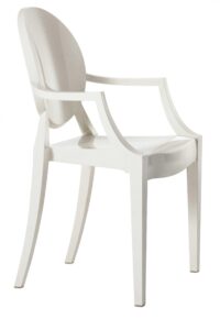 Stapelbarer Sessel Louis Ghost Mattweiß Kartell Philippe Starck 1