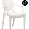 Stapelbarer Sessel Louis Ghost - Set mit 4 matten weißen Kartell Philippe Starck 1