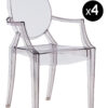 Louis Ghostスタッカブルアームチェア-4個セットFuméKartell Philippe Starck 1