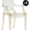 Louis Ghost stackable armchair - Set of 4 transparent yellow Kartell Philippe Starck 1