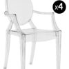 Louis Ghost stackable armchair - Set of 4 Transparent Kartell Philippe Starck 1