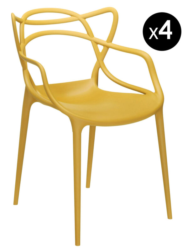 Masters stackable πολυθρόνα - Παρτίδα 4 Kartell Philippe Starck Mustard | Eugeni Quitllet 1