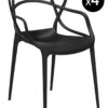 Stapelbarer Sessel des Meisters - Los mit 4 schwarzen Kartell Philippe Starck | Eugeni Quitllet 1