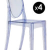 Victoria Ghost stackable chair - Set of 4 Light Blue Kartell Philippe Starck 1