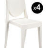 Стабилен стол на Викторија Дух - Комплет од 4 мат бели Kartell Филип Старк 1