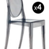 Victoria Ghost stackable chair - Set of 4 Fumé Kartell Philippe Starck 1