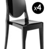 Stapelbarer Stuhl Victoria Ghost - 4er-Set Kartell Philippe Starck 1 in mattschwarz
