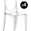Victoria Ghost stackable chair - Set of 4 Transparent Kartell Philippe Starck 1