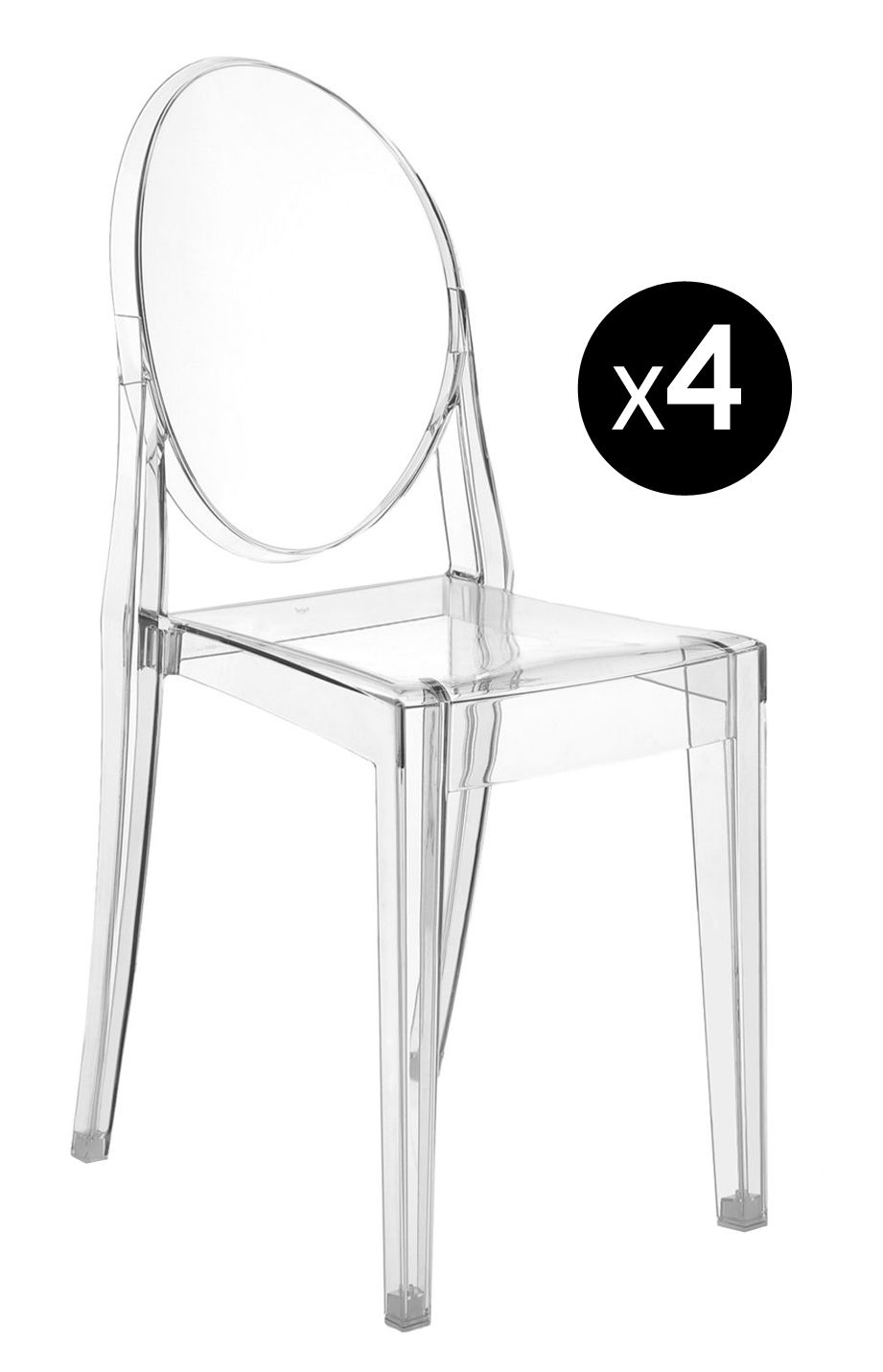 Kursi Stackable Victoria Ghost Set 4 Desain Transparan Philippe Starck Untuk Kartell Pemilihan Produk Sdm