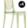 Stapelbarer Stuhl Victoria Ghost - 4er-Set Green Kartell Philippe Starck 1