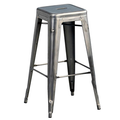 High stool H - H 75 cm raw steel with transparent varnish Tolix Xavier Pauchard 1
