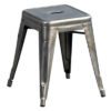 Low stool H - H 45 cm color steel with transparent varnish Tolix Xavier Pauchard 1
