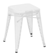 Low stool H - H 45 cm White Tolix Chantal Andriot 1