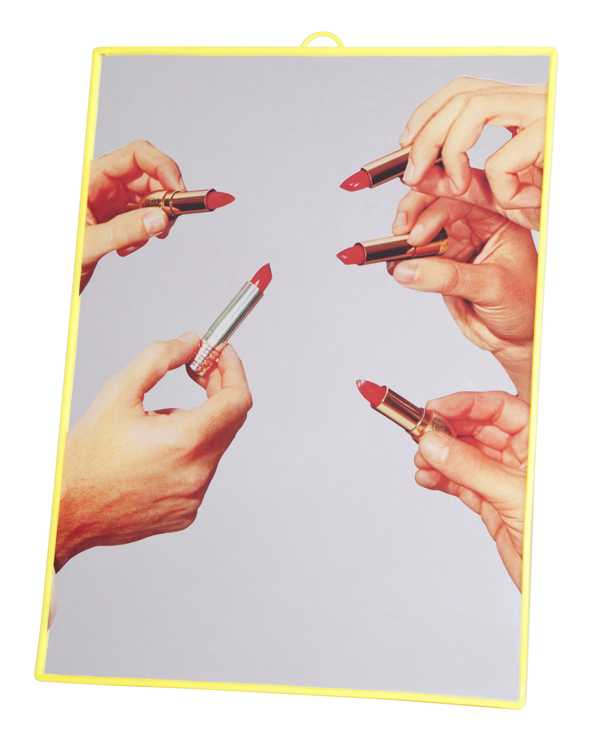 Toiletpaper Mirror - Lipsticks - Medium H 30 cm Yellow design 
