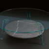 Gray Flute Coffee Table | Transparent FIAM Lucidi Pevere Studio