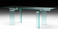 レイプラススチールテーブル|透明なFIAM Bartoliデザイン