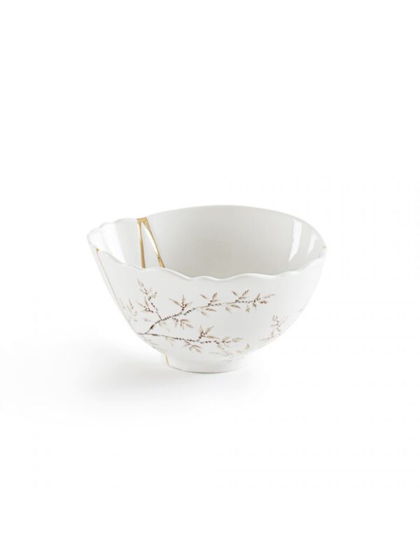 Kintsugi bowl Red motifs White | Multicolored | Gold Seletti Marcantonio Raimondi Malerba