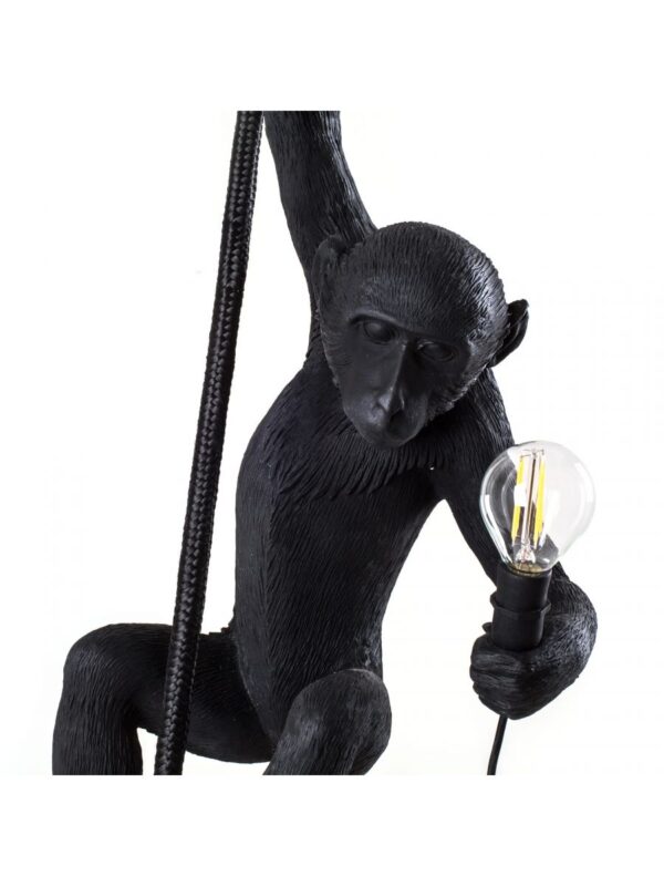 Lampada A Sospensione Monkey Hanging Outdoor - H 80 cm Nero Seletti Marcantonio Raimondi Malerba