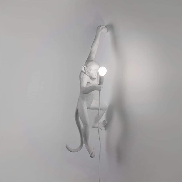 Lampada Da Parete Monkey Hanging - H 76,5 cm Bianco Seletti Marcantonio Raimondi Malerba