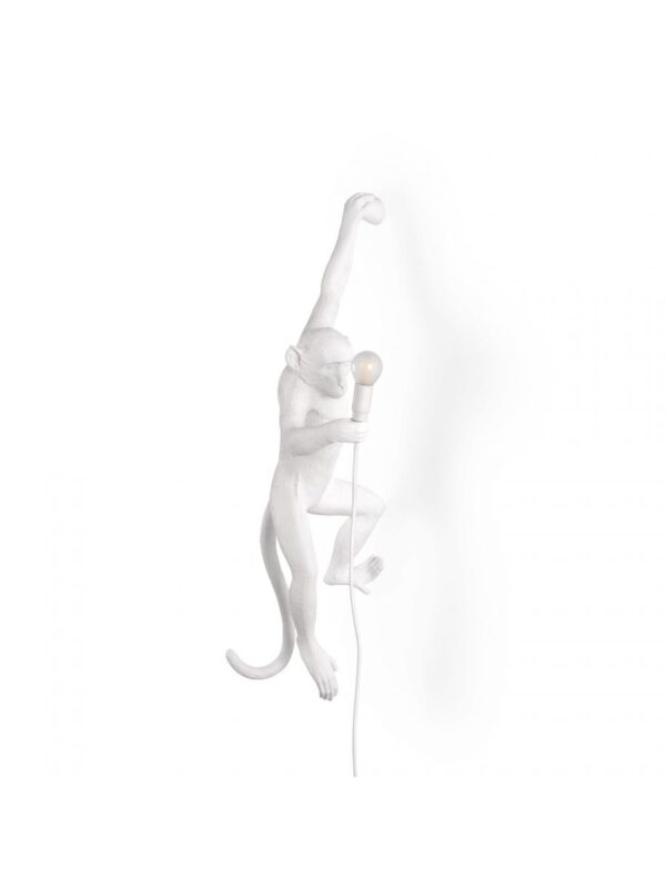 Lampada Da Parete Monkey Hanging - H 76,5 cm Bianco Seletti Marcantonio Raimondi Malerba