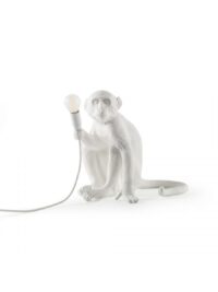Lampe de table Monkey Sitting / H 32 cm Blanc Seletti Marcantonio Raimondi Malerba