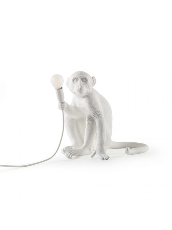 Lampe de table Monkey Sitting / H 32 cm Blanc Seletti Marcantonio Raimondi Malerba