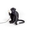 Monkey Sitting Outdoor Table Lamp - H 32 cm Black Seletti Marcantonio Raimondi Malerba