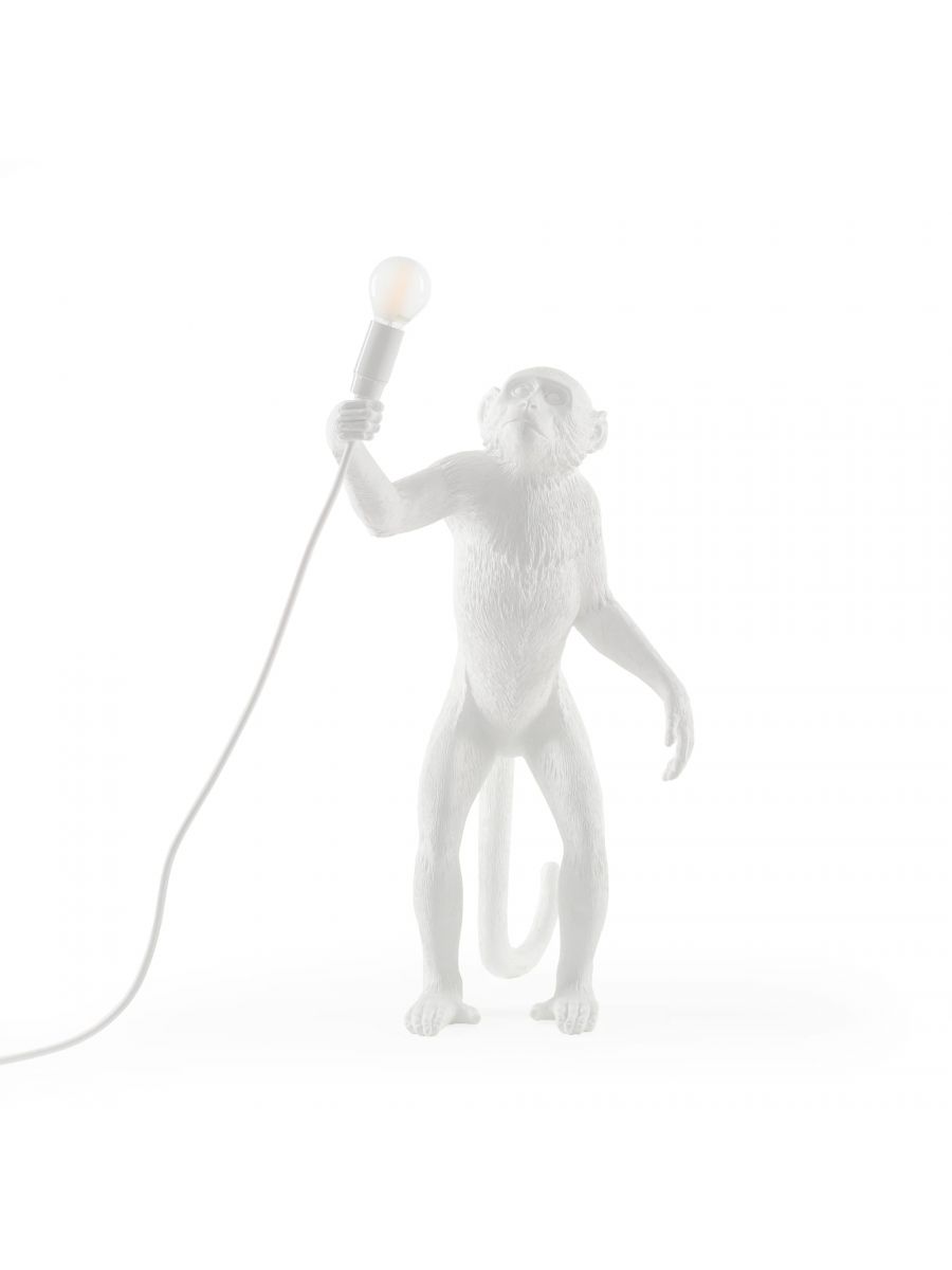 Luminaria macaco sentado branco – Saari Design