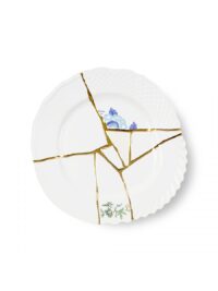 Kintsugi Dinner Plate Blue Motifs White | Multicolor | Gold Seletti Marcantonio Raimondi Malerba