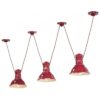 Lámpara de suspensión Industrial C1692 en rojo de Ferroluce 1