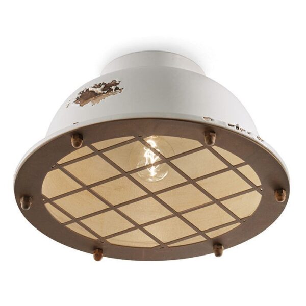 Industrial C1760 White Ceiling Lamp by Ferroluce 1