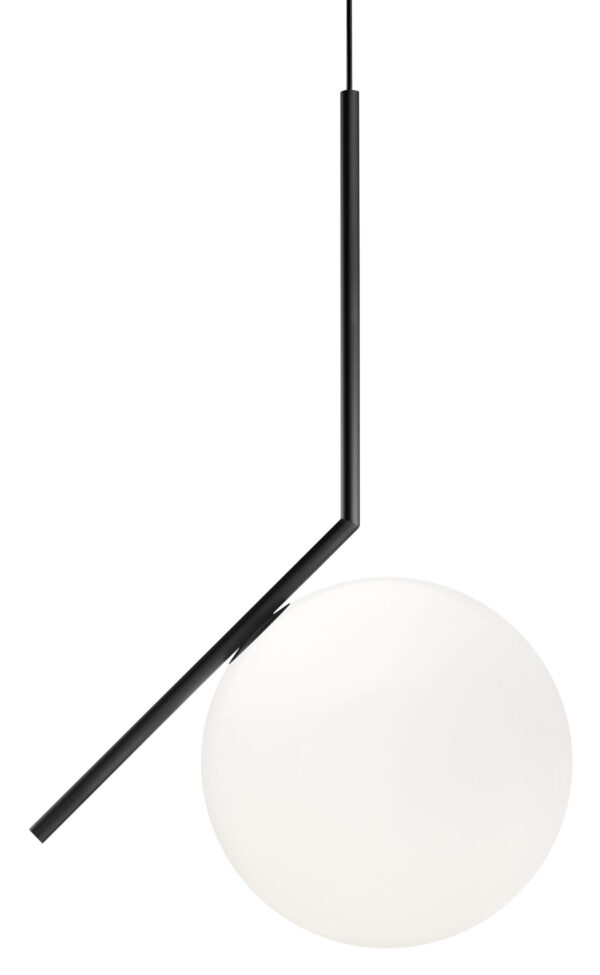 Lampe à Suspension IC S2 - H 72 cm Blanc | Noir Flos Michael Anastassiades