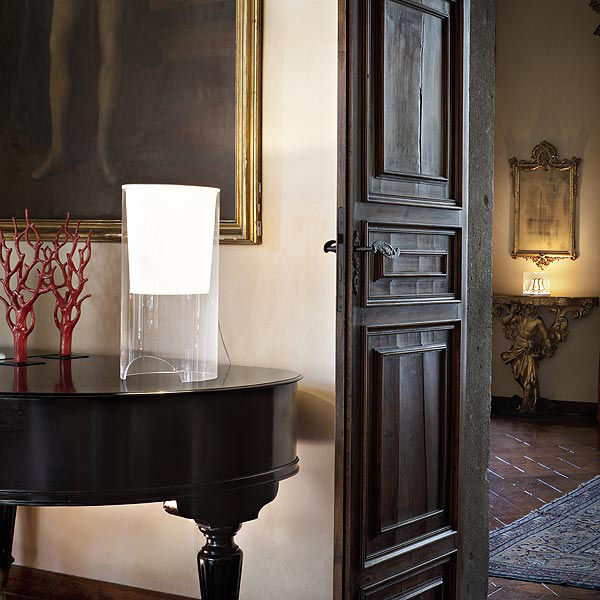 Lámpara de mesa Aoy blanca | Flos Achille Castiglioni transparente
