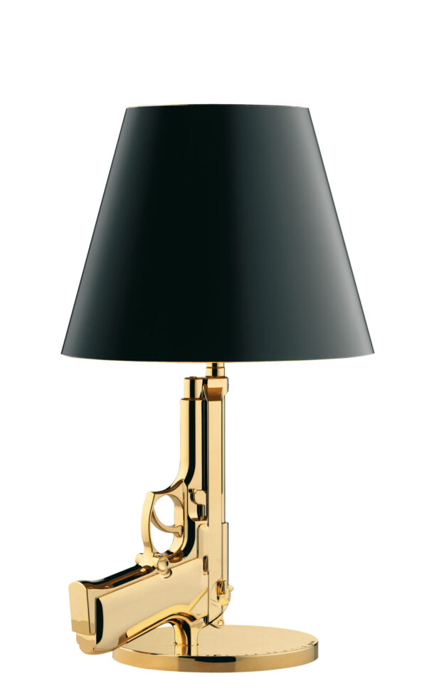 Пиштол во кревет / H 42 см Светилка за табела - злато 18K црна | Злато Флос Филип Старк