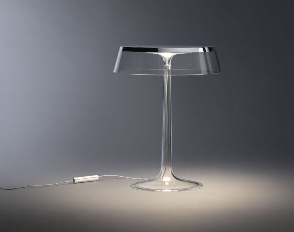 Bon Jour / Lampe de table à LED - H 41 cm Transparent | Chrome Flos Philippe Starck