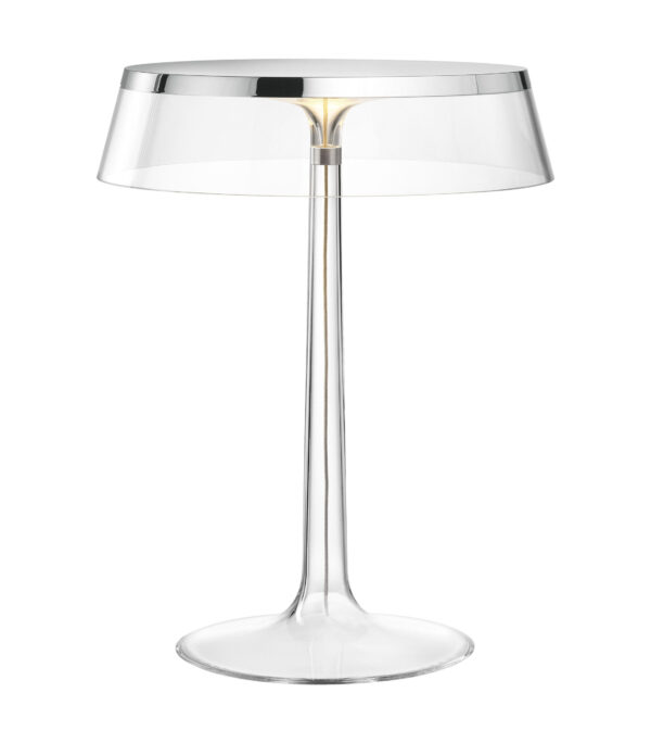 Bon Jour / Lámpara de mesa LED - H 41 cm Transparente | Cromo Flos Philippe Starck