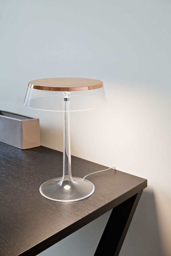 Bon Jour / LED Table Lamp - H 41 cm Transparent | Copper Flos Philippe Starck