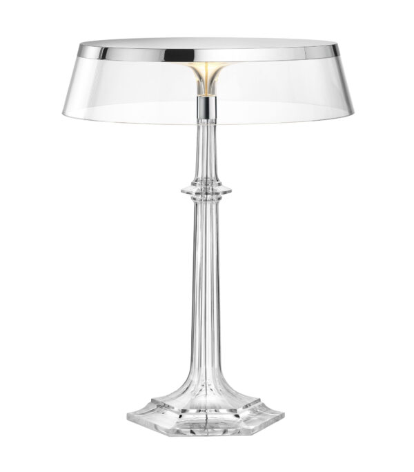 Bon Jour Versailles Lâmpada de mesa grande - / LED - H 42 cm Transparente | Chrome Flos Philippe Starck