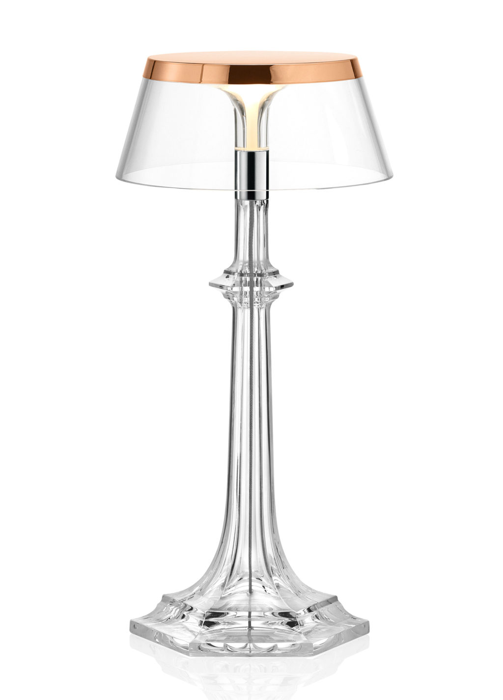 Lampada Da Tavolo Bon Jour Versailles Small - / LED - H 27 cm Trasparente|Rame Flos Philippe Starck