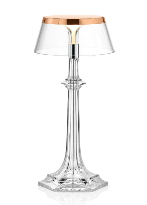 Lampada Da Tavolo Bon Jour Versailles Small - / LED - H 27 cm Trasparente|Rame Flos Philippe Starck