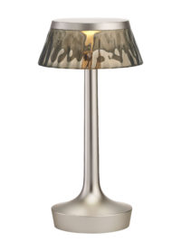Bon Jour Unplugged Wireless Table Lamp / LED Smoke | Matt Silver Flos Philippe Starck