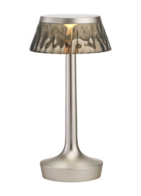 Bon Jour Unplugged Wireless Table Lamp / LED Smoke | Matt Silver Flos Philippe Starck