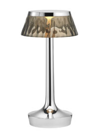 Bon Jour - Lámpara de mesa inalámbrica desenchufada / LED ahumado | Chrome Flos Philippe Starck