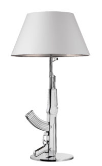 Table Gun Table Lamp / H 92 cm White | Chrome Flos Philippe Starck